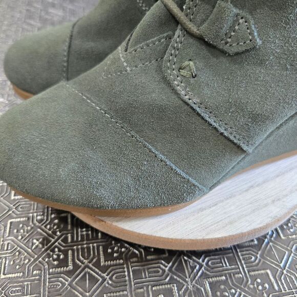 🐢 Toms Kala Green Suede Wedge. Size 6 - Picture 10 of 16